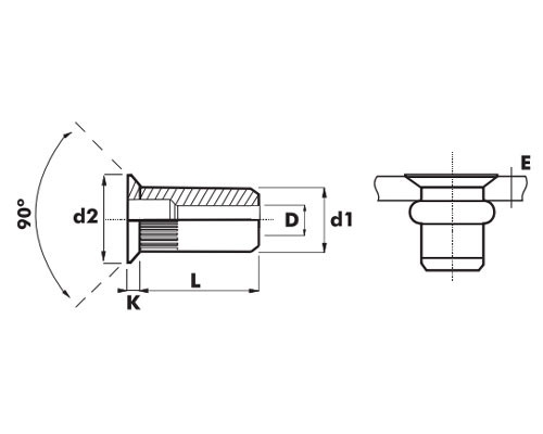 Заклепка вытяжная резьбовая Standard  M5  ( St )  S22126853560