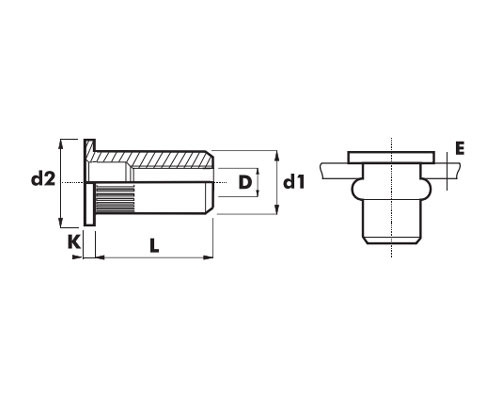 Заклепка вытяжная резьбовая Standard  M4  ( St ) S22126142540
