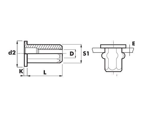 Заклепка вытяжная резьбовая шестигранная Standard  M5  ( St )   M22226150530